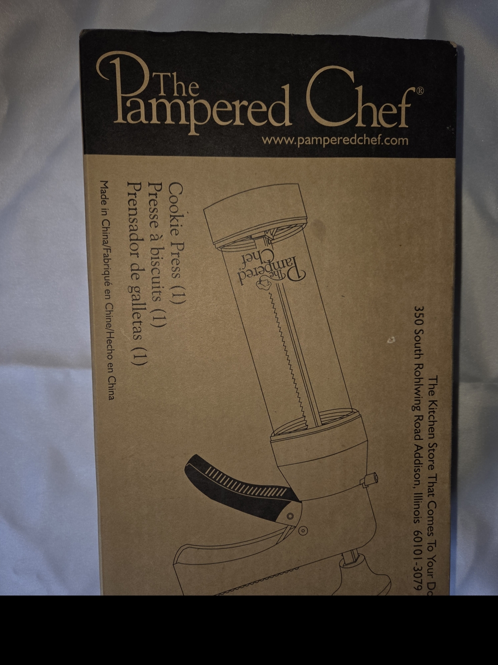 The Pampered Chef Cookie Press Box in Black and Brown